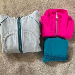 Lululemon lot 2 scuba hoodie, jacket, tank